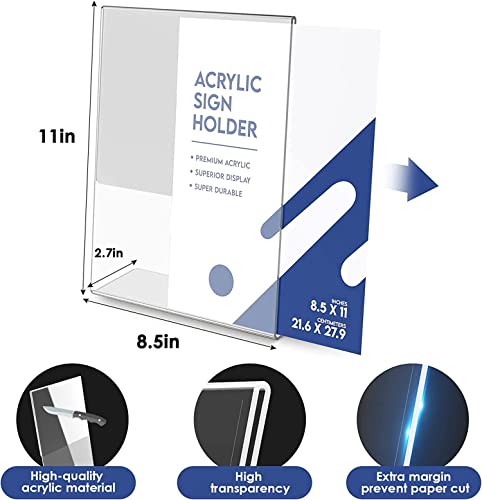 Image of Parikshit Sublimation A4 Size Portrait 1pcs Acrylic Sign Holder Table top Display Stand for Exhibition menu Photo Flyer brochure (11.5 X 8.5 Inch - 1pc, Portrait)