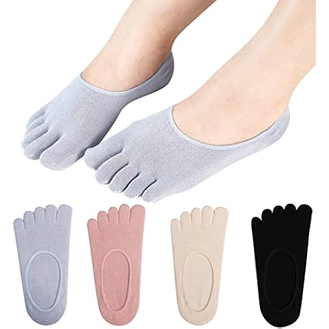 Toe Socks No Show Cotton Low Cut Five Finger Socks Athletic for Women by Meaiguo Cover
