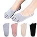 Toe Socks No Show Cotton Low Cut Five Finger Socks Athletic for Women by Meaiguo