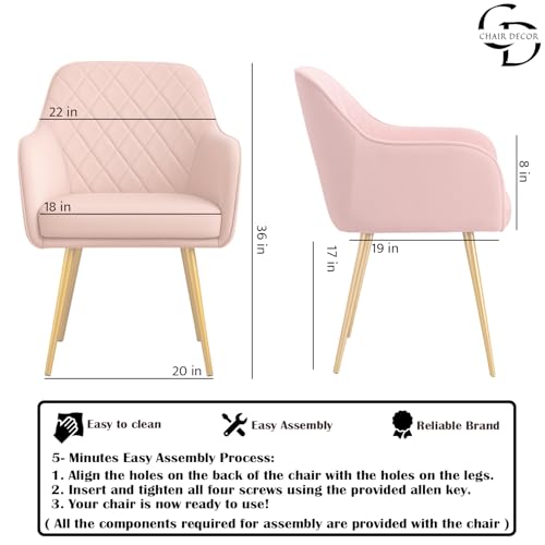 Image of Velvet Accent Chair with Matching Pouffe & Floral Cushion | Modern Upholstered Armchair with Gold Metal Legs | Lounge Chair for Living Room, Bedroom, Office, Guest Room (Dark Grey Diona)