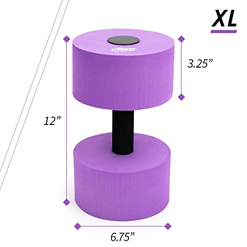 Sunlite Sports High-Density EVA-Foam Dumbbell Set - Soft Padded - Water Aerobics, Aqua Therapy, Pool Fitness, Water Exercise - Advanced Size (Purple, Large)