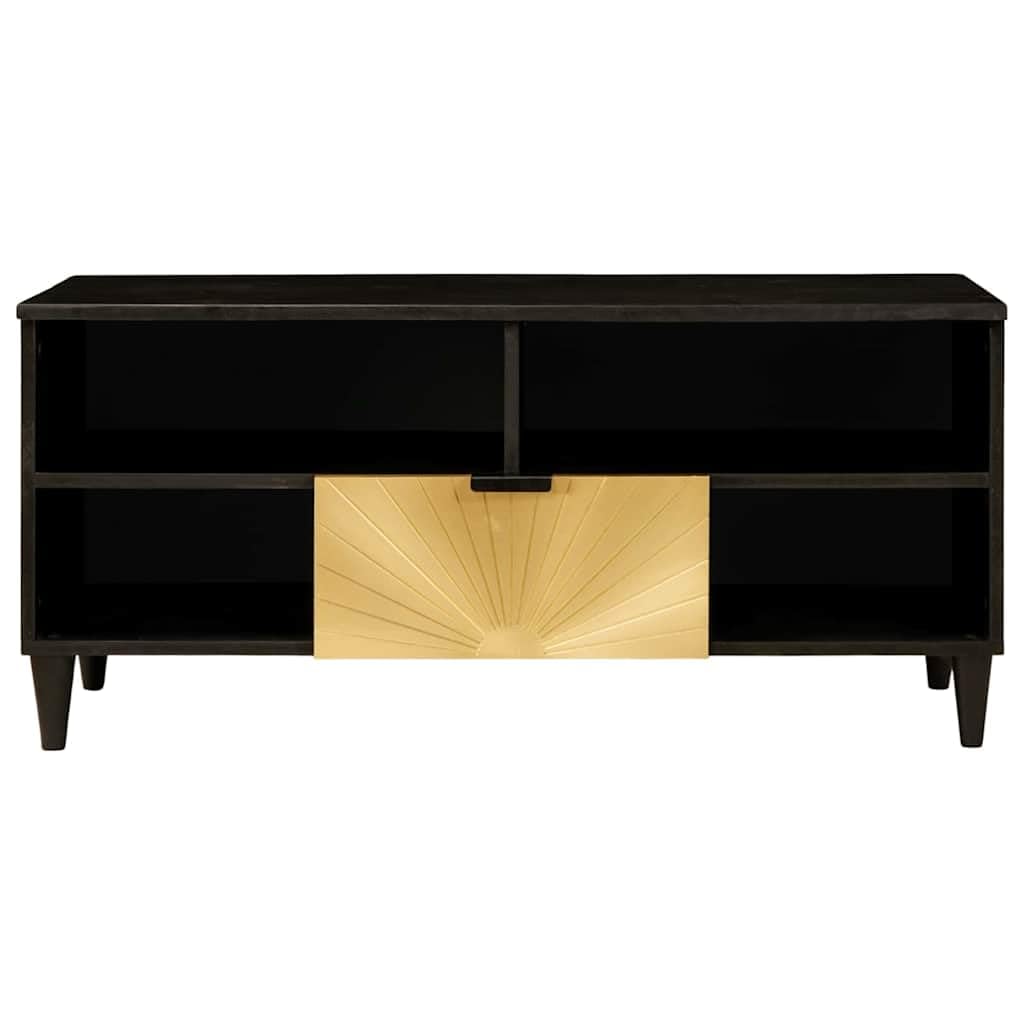Szafka pod telewizor czarno-złota 100 x 33 x 46 cm drewno inżynieryjne
