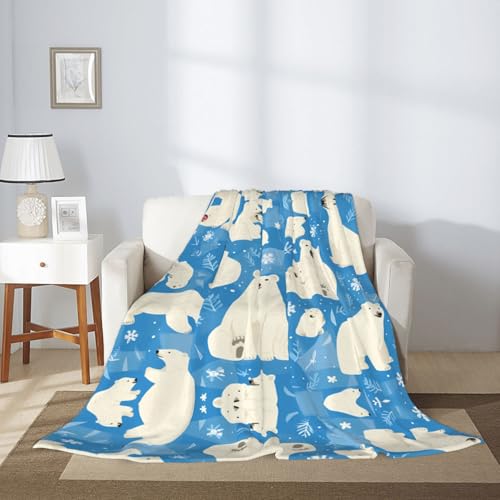 Couverture ours polaire super douce de qualité supérieure pour lit
