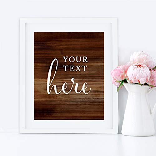 Andaz Press Fully Personalized Wedding Party Signs, Rustic Wood Print, 8.5X11-Inch Wall Art, Poster, Gift, Your Text Here, 1-Pack, Custom Made Any Text #TOP3