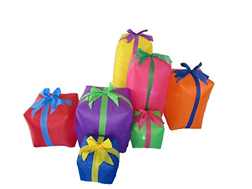 BZB Goods 6 Foot Long Christmas Inflatable Gift Boxes Yard Decoration Lights Decor