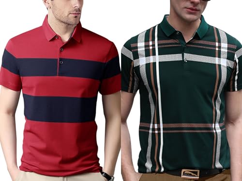 Image of Noble Monk Men's Polycotton Regular Fit Polo T-Shirt Half Sleeves |Polo Collar | Casual T-Shirt