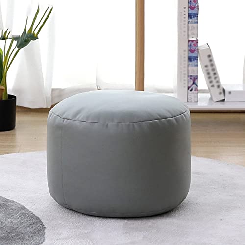 Taburete otomano de piel sintética gris