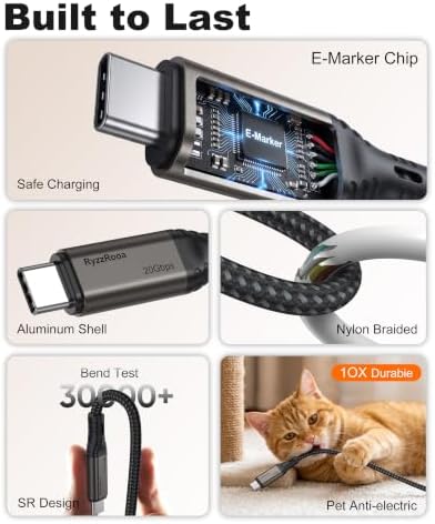 USB C Monitor Cable 3FT 2-Pack, 8K@60Hz/20Gbps/100W — 사진 7