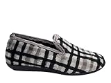  Zapatilla Cano Confort 15725-E para Hombre Muy CÓMODA Cuadros TIJOLA Negro Pantufla CASA con Plantilla EXTRAÍBLE 28647-40