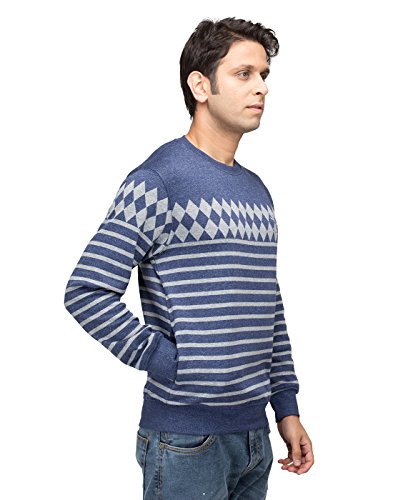 Image of Men's Cotton Round Neck Sweatshirt with Side Pockets