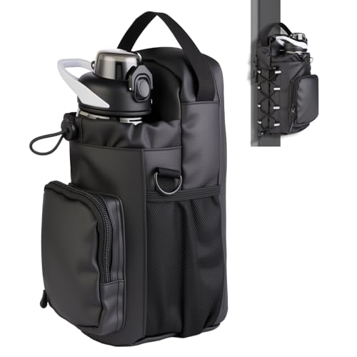 ZenithAura Sac de Gym Magnétique pour Femmes et Hommes, Porte-Bouteille d'eau 64 OZ avec Poches à téléphone et Sangle d'épaule, Sac de Sport, Sac Magnétique de Gym pour S