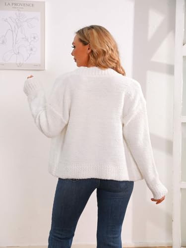 Image of Women's Long Sleeve Open Front Fuzzy Knit Cardigan, Popcorn Knit | Popcorn fuzzy open knit cardigan, loose fit, soft plush casual layering top