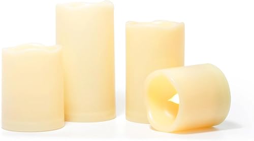 CANDLE CHOICE Velas sin llama para exteriores, funciona con pilas, con control remoto y temporizador, impermeable, de plástico, realista,