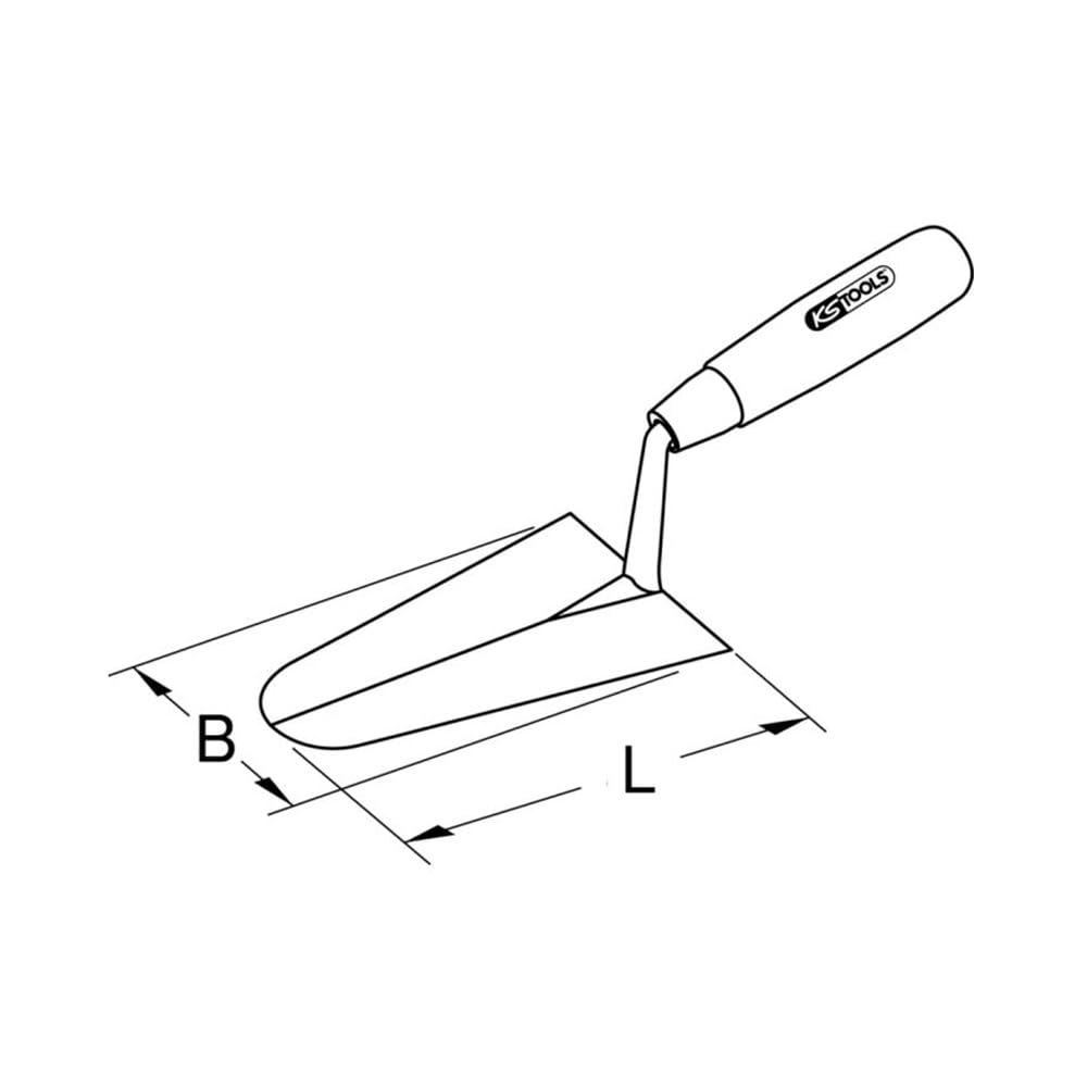 KS Tools 144.0133 Cazzuola a Lingua di Gatto, 160 mm, Impugnatura in Legno