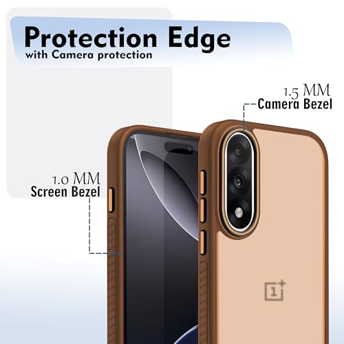 Image of V-TAN Back Cover for Oneplus Nord 5 Compatible Case, Matte Finish Transparent Case, TPU, Camera Protective Shockproof Cover (Brown)