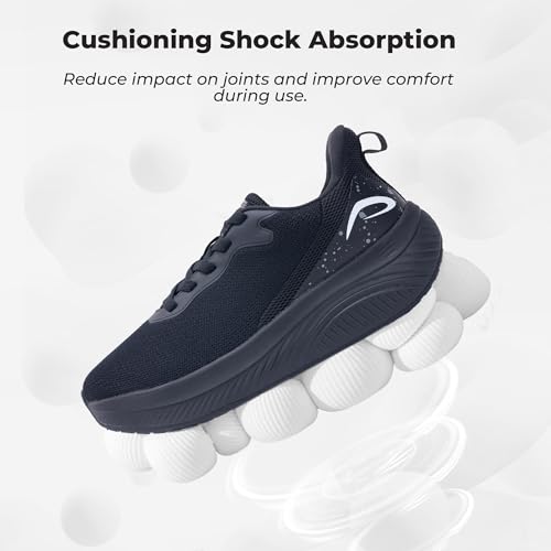 QAUPPE Wide Toe Box Shoes Women Arch Support Walking Sneakers Tennis Sneakers Orthotic Plantar Fasciitis Shoes Black US 114