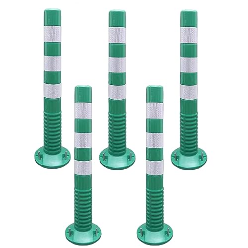 Generico Palo di delimitazione Riflettente Verde da 75 cm (29,5") - Dissuasore di parcheggio Flessibile per la Sicurezza di Passi carrabili, Il Controllo del Traffico, la Formazione dei conducenti e