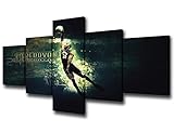 TUMOVO NBA Star Pictures for Living Room NO.24 Kobe Bryant of Lakers dunk Scenes Wall Art Painting on Canvas 5 Panels Framed Posters&Prints Artwork Home Bedroom Office Decor Ready to Hang-50''Wx24''H