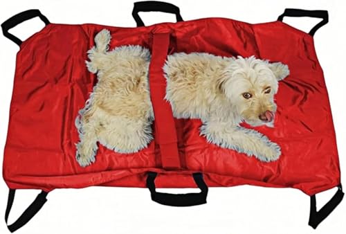 EZweekend折りたたみ式動物担架犬用担架ペット輸送トロリー獣医用担架 (赤です)