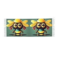 Cartoon Bee Print Women'S Cashmere Feel Shawl Wrap Scarf Warm Scarf Poncho Cape For Women Evening Dresses