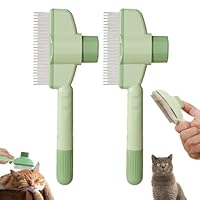 Fellblitz Katzenbürste Set - Selbstreinigend Mit Edelstahlkamm & Haarentferner Handschuhen