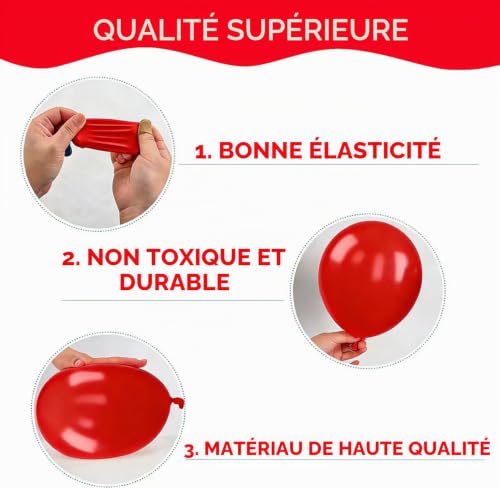 Ballons Rouge Bleu Jaune, 60 Pièces Hélium Ballons Cirque Carnaval – vue 9