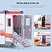 Jeorywoet Ambulance Toy for Kids 3+, Plastic Toy Ambulance with Flashing Lights and Siren Sounds, Realistic Toy Vehicle with Friction Powered Wheels Ambulance Toy