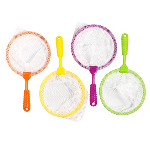 Fishing Nets for Kids 4 Pack Outdoor Bug Catcher Nets for for Fishing Bug Catching Beach Toys Early Learning Tool Compact Crabbing Kit