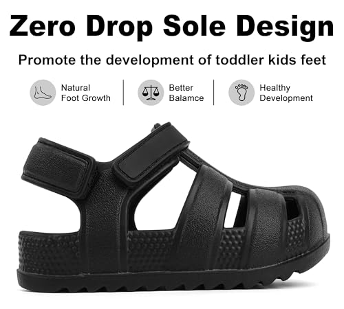 Image of ChayChax Toddler Classic Fisherman Sandals Boys Girls Closed Toe Water Pool Beach Sandal Naturally Splay