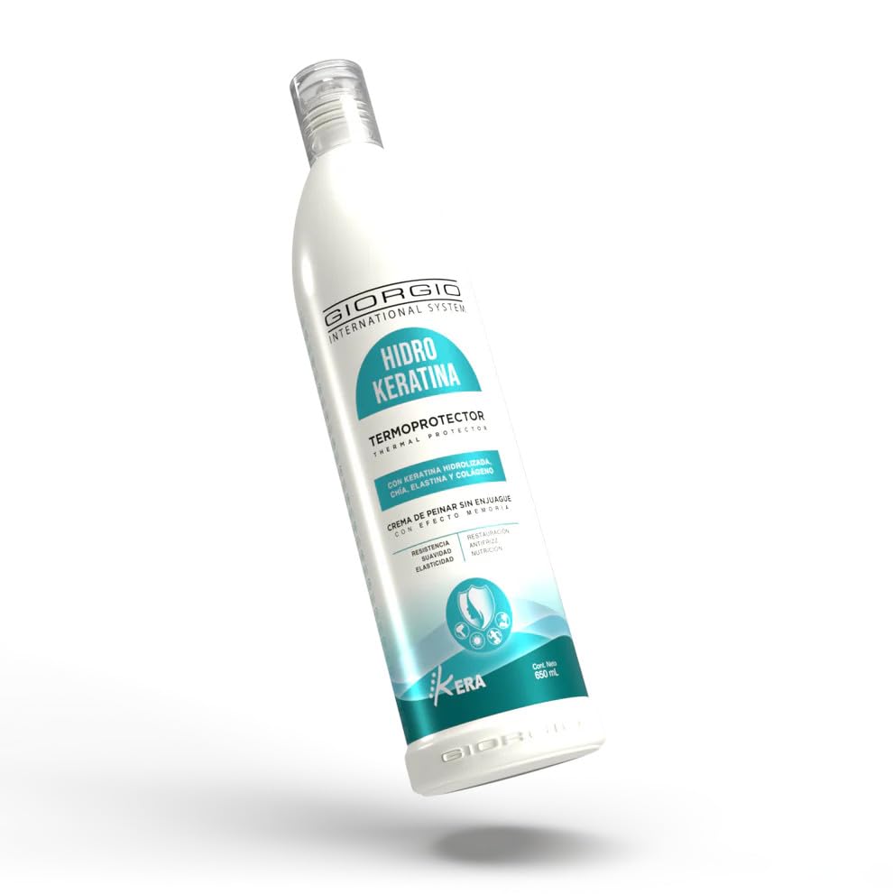 HidroKeratina ThermoProtectant Hair Treatment Kera Giorgio International System | TermoProtector Capilar Colombia (21.9oz-650ml), White
