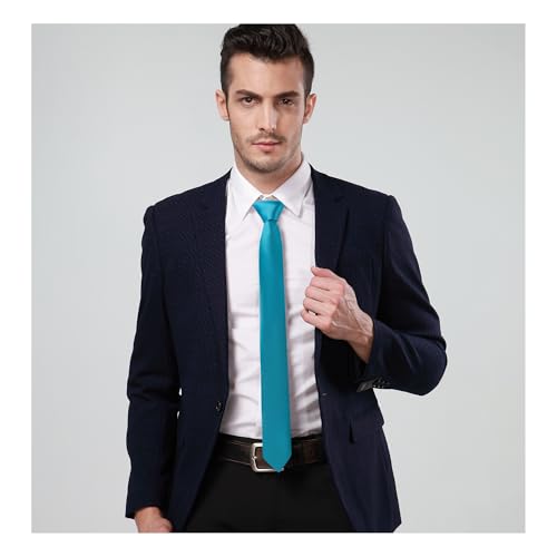 Image of Landisun Black Tie Men Women Solid Skinny Ties Slim Ties Satin Tie