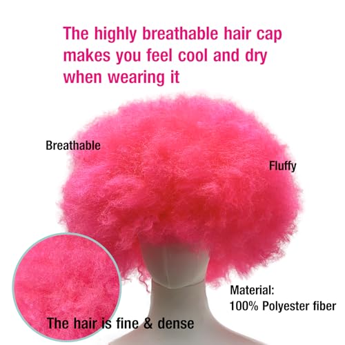 Image of LIULIUBTY Short Bob Hair Wigs Straight with Flat Bangs Synthetic Colorful Cosplay Daily Party Neon Wig for Women + Free Wig Cap 12 inch Natural As Real (Afro, Hot Pink)