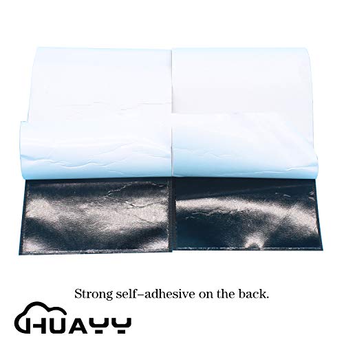 Huayy 4 Inches Width 1 Yards Length | Self-Adhesive Hook And Loop Style Sheets | Super Sticky Glue Nylon Patch | Strips | Patch | Fastener,Black (4In X 1Yd) #TOP2