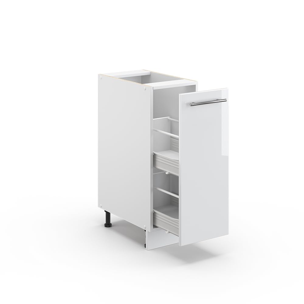 Vicco Colonna dispensa cucina Fame-Line, Bianco lucido, 30 cm