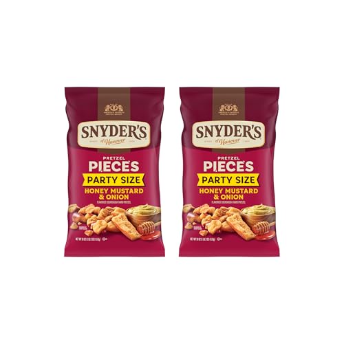 Snyder's of Hanover Honey Mustard &amp; Onion Flavored Pretzel Pieces, 18 Oz (Pack of 2)
