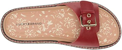 Lucky Brand Women's Anelia Buckle Flat Sandal, Salsa, 9.5 | Image 4