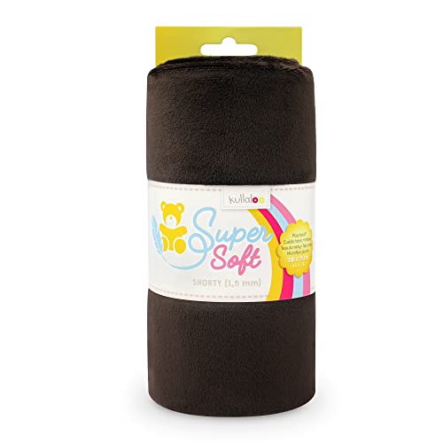 kullaloo Tela de felpa corta súper suave para coser/tela Minky para peluches y peluches ✦ 40 x 30 pulgadas (100 x 75 cm) ✦ Longitud del pelo 1/16 pulgadas (1,5 mm) ✦ Chocolate