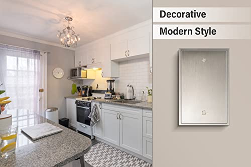 Cover Star Soft Modern Decorative Wall Plate Switch Plate Outlet Cover, Durable Solid Zinc Alloy (Single Blank 2Pk, Satin Nickel) #TOP5