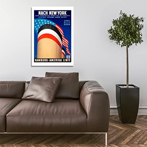 Affiche de voyage Hambourg Amerika Line grand format affiche encadrée mat déco rétro vintage - 5