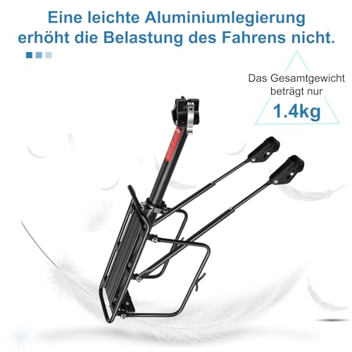 toptrek Gepäckträger Mountainbike für 24-29 Zoll Fahrrad | Universelle Aluminiumlegierung Gepäckträger Tragfähigkeit Mindestens 50 KG | Fahrrad Gepäckträger Hinten für MTB Rennrad EBike Gravel Bike