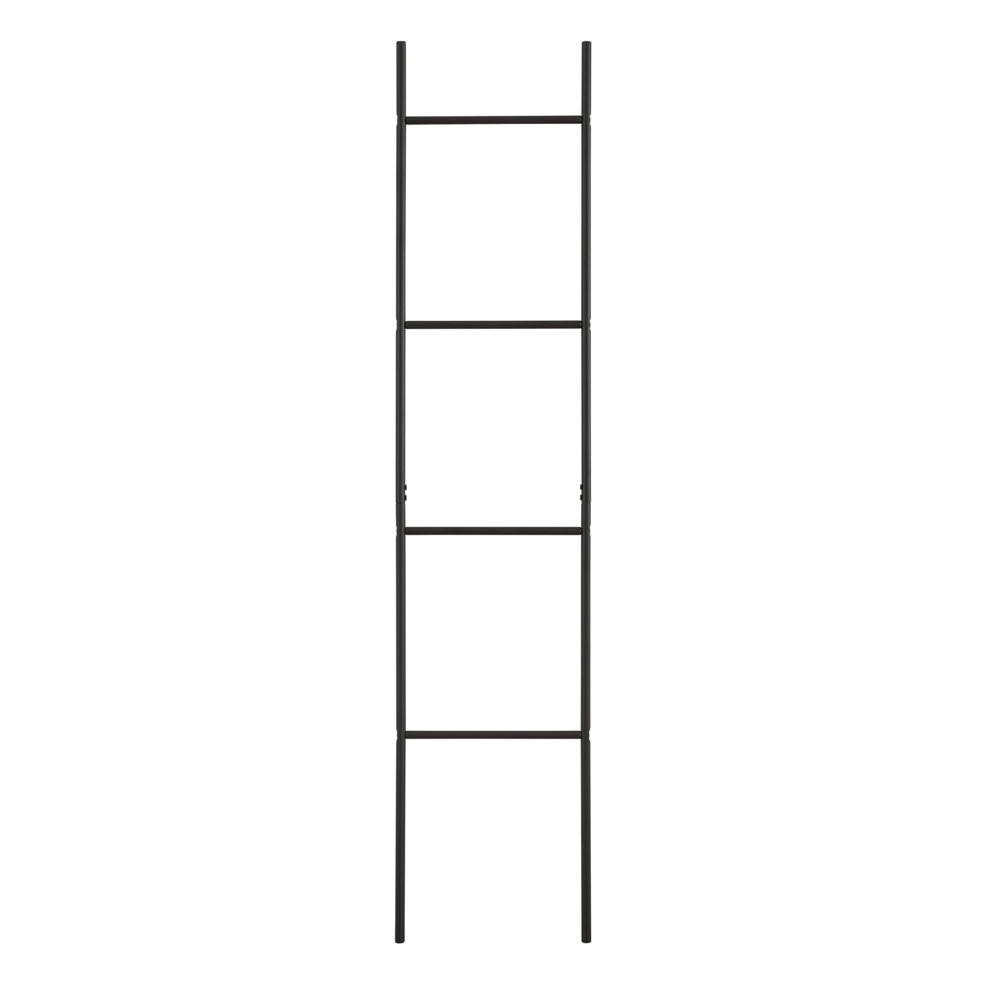 [en.casa] Estantería de 4 Niveles para Colgar Toallas Paños de Cocina Escalera Toallero con 4 Peldaños Accesorios Baño de Acero 176x38x2 cm - Negro