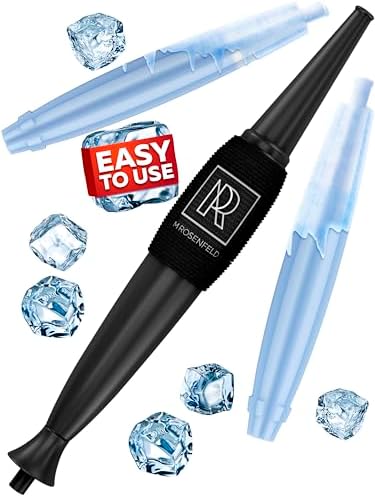 M. Rosenfeld Premium Hookah Ice Hose Tips - Ice Bazooka With 2 Reinforced Cooling Packs And Soft Grip - Improved Hose Hookah Mouth Tips - Hookah Mouthpiece Accessory Set Cooling Pad, Black