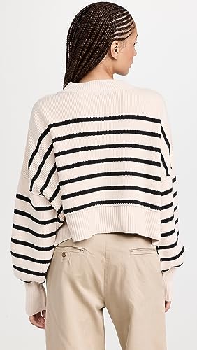 Image of Free People Women's Stripe Easy Street Crop Pullover