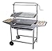 Imex El Zorro Grill aus Edelstahl, mit Grillrost, Hebebühne, Rollen und Seitenablagen, Grau, 124 x 50 x 140 cm, 71767