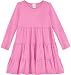 City Threads Little Girls' Cotton Long Sleeve Tiered Ruffle Dress, Medium Pink, 3T