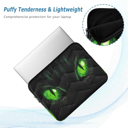 Funda para portátil 13-14 pulgadas con diseño de gato verde miniatura 5