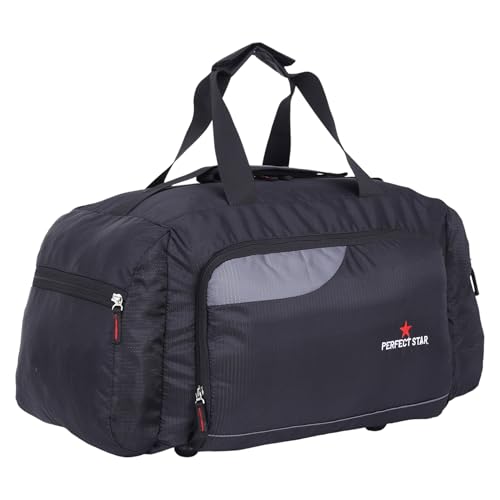 Image of PERFECT STAR 35L Hand Duffle Bags for travellings Travel Bag for man Luggage for Travelling & Women Carry Bag for Women Travel (Black Grey)