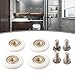 Shower Door Rollers Replacement 4 Pack, Nylon Pulley for Glass Shower Door with Brass Center Roller and Stainless Steel Screw, Bathroom Sliding Door Wheels for 4-8mm Glass Thickness(27mm)