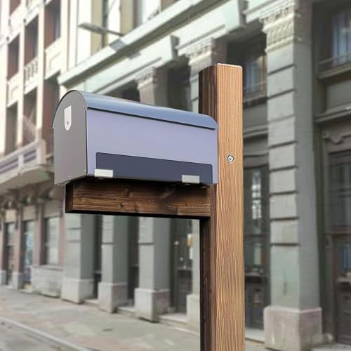 Image of Mailbox Mounting Bracket, 8 inch Wide Floor Rust-Free Mailbox Brackets for Post, Metal Heavy Duty Mail Box Bracket Mount Kit with Screws