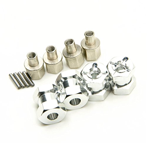 Mohero Rc Car 12Mm Aluminum Alloy Wheel Hub Hex Drive Adaptor 15Mm Offset For 1/10 Rc Crawler Car Scx10 Wraith (Silver) #TOP4